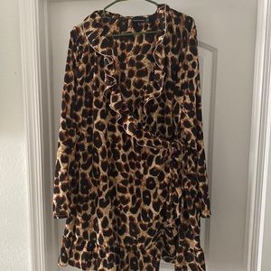 Leopard wrap dress.